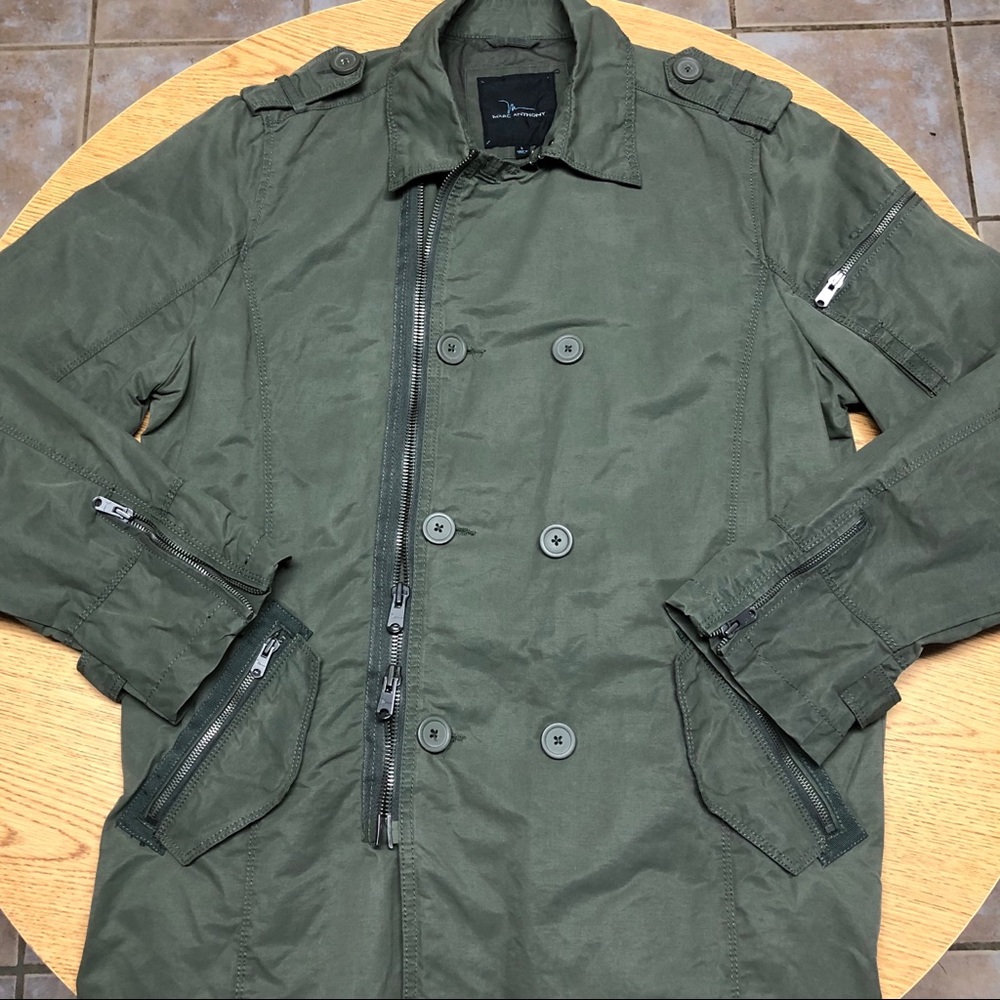 Marc Anthony Olive Green “Military” Trench Coat L